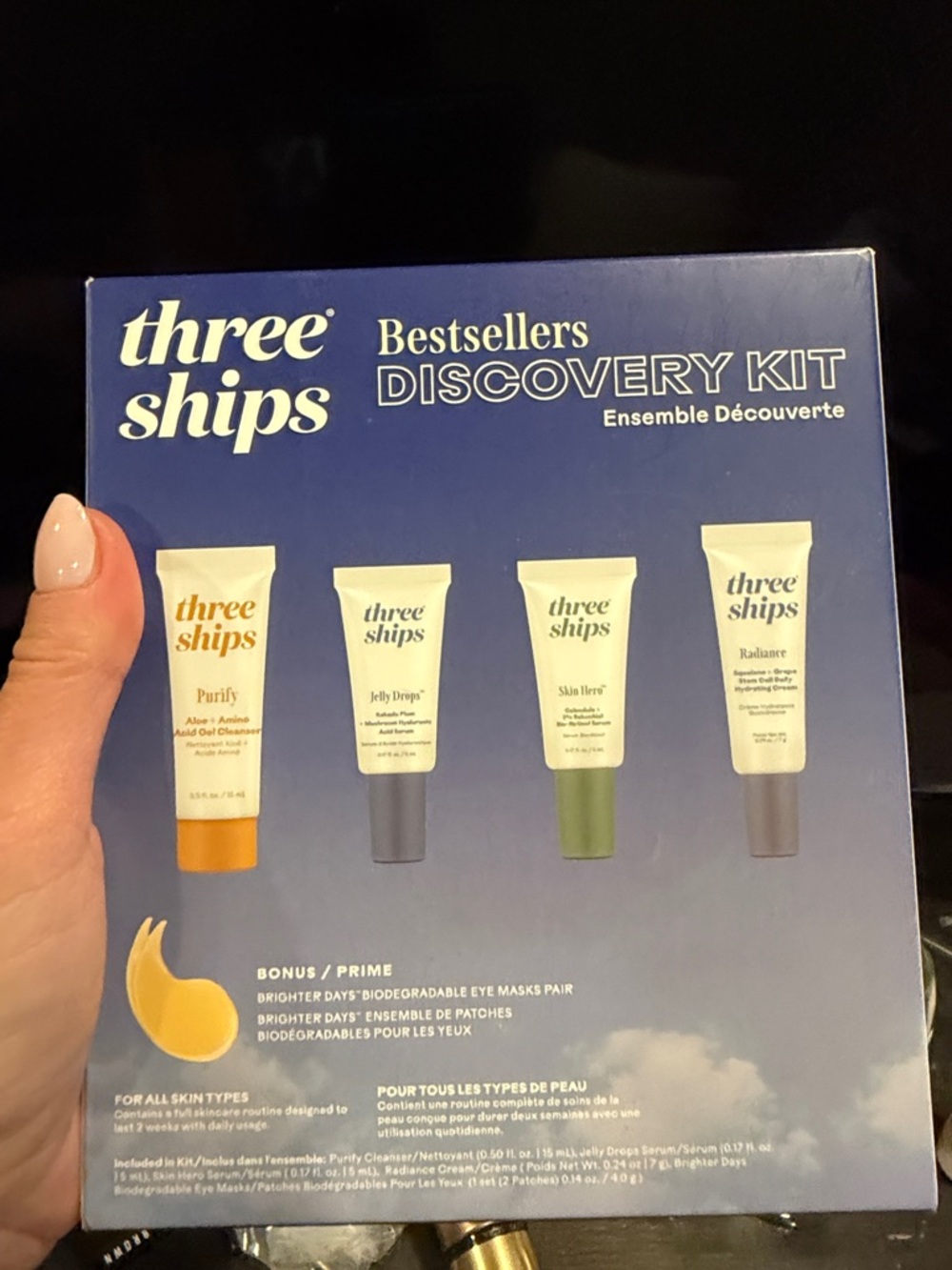 three ships Bestsellers Discovery Kit - Purify , Jelly Drops, Skin Hero, Radiant